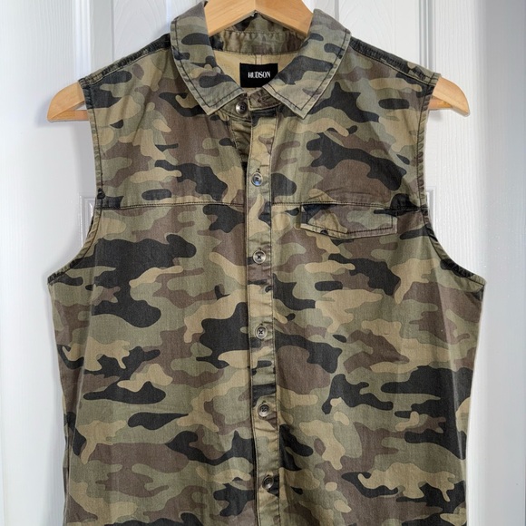 Hudson Harmony In Solar Camo Romper M Button Sleeveless Minimalist Festival Chic - Picture 6 of 13